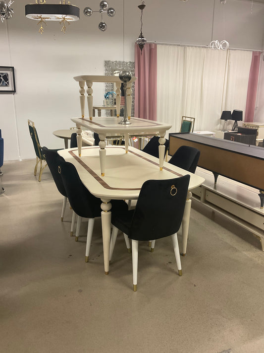Inci Vardagsrumsset (Matbord+Soffbord+Sidobord) - Matbord med 6 St Kursan Stolar
