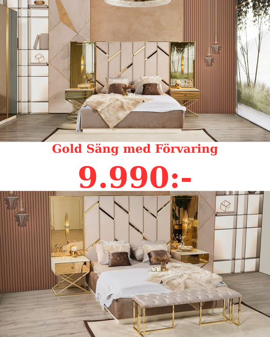 Gold Säng med Förvaring