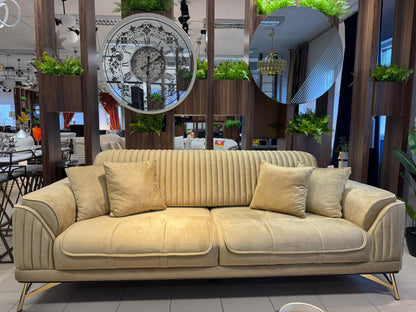 Albimo Magnum 3+3+1 Soffgrupp (3 +1 Brun Färg & 3 Sits Gul Färg)