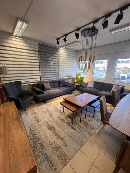 Tesla 3+3+1 Soffgrupp - 3 Sits Antracit Grå - 3+1 Grå Färg