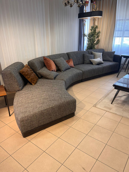 Lemans Modul Soffa - Grå Linnetyg med Svart Ben