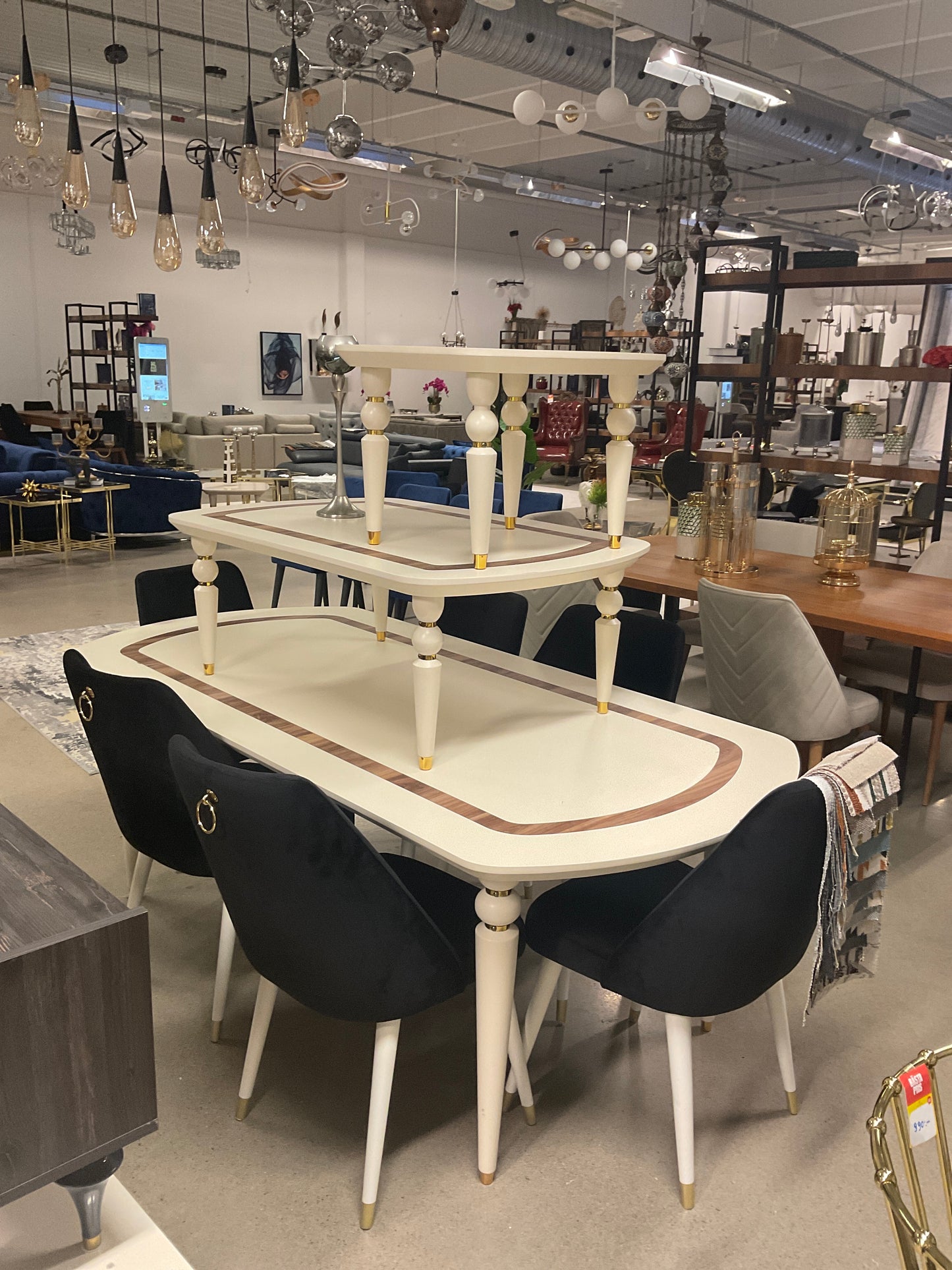 Inci Vardagsrumsset (Matbord+Soffbord+Sidobord) - Matbord med 6 St Kursan Stolar