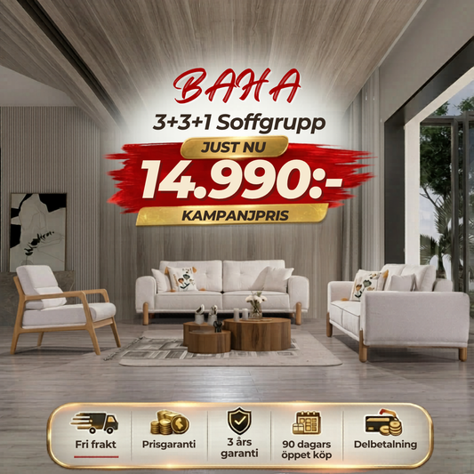 💥Baha 3+3+1 Soffgrupp ⏳Bohem stil | Redo för leverans | Endast 4 kvar