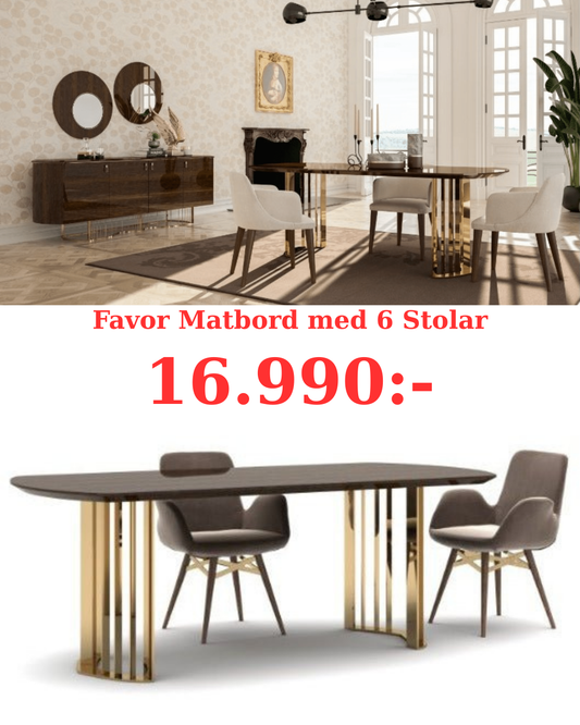 Favor Matbord med 6 Stolar