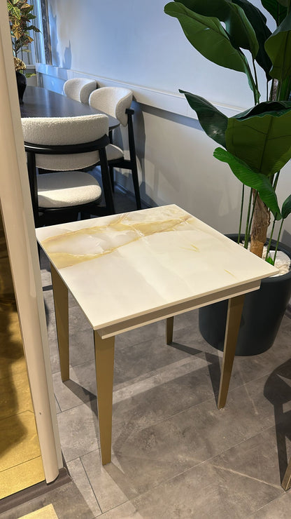Gabba Vrsc Sidobord - Beige med Guld Ben