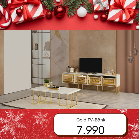 Gold TV-Bänk