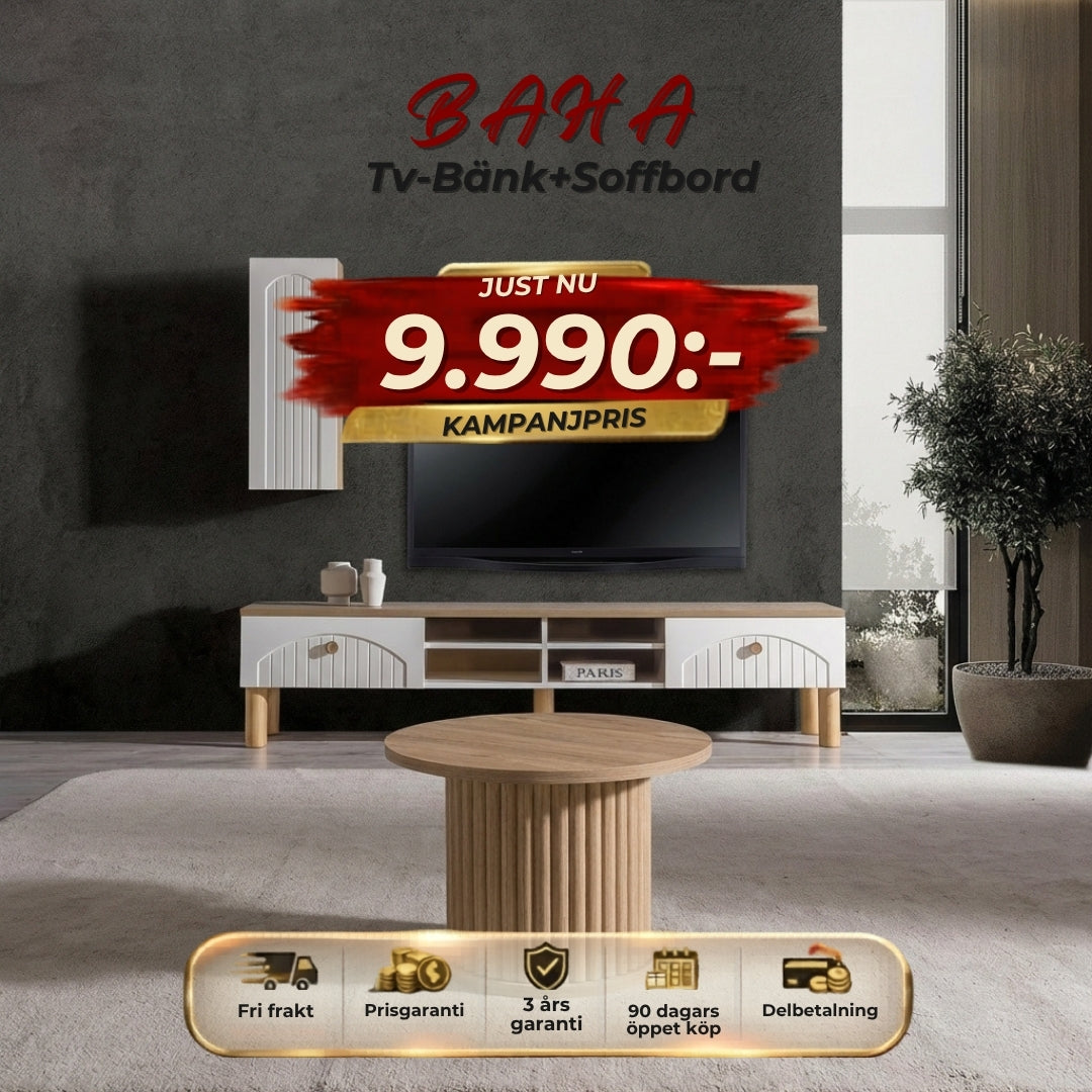 Baha Tv-Bänk+Coffee Table