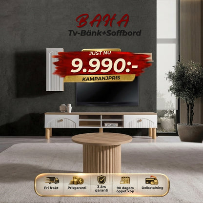Baha Tv-Bänk+Coffee Table