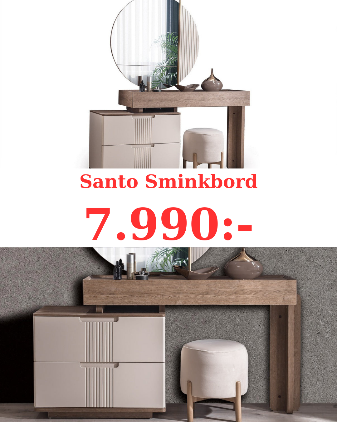 Santo Sminkbord med Spegel