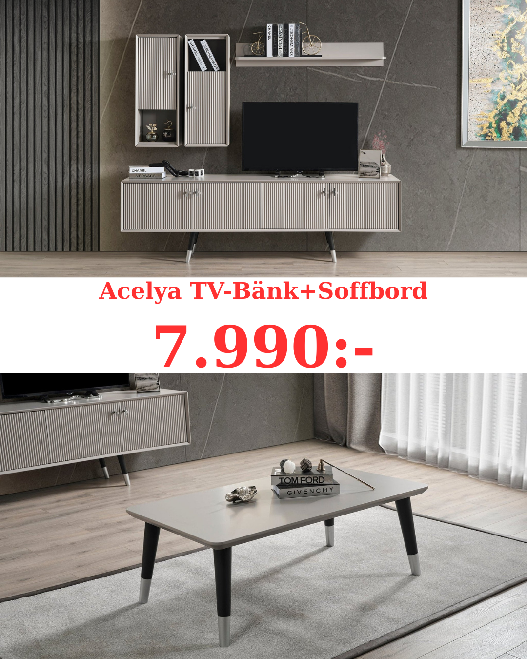 Acelya TV-Bänk+Soffbord