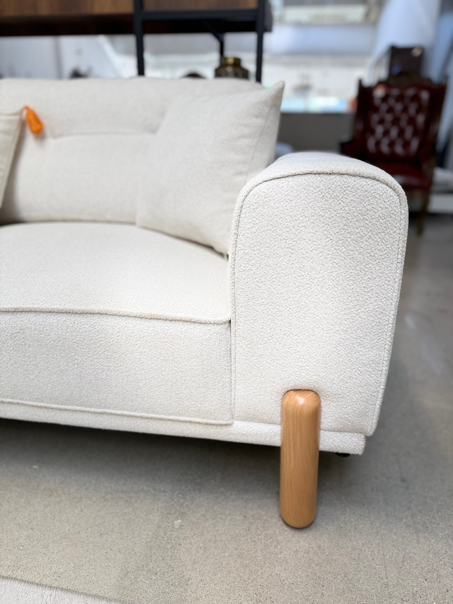 Baha 3+3+1 Soffgrupp - Teddy Tyg med Trä Ben