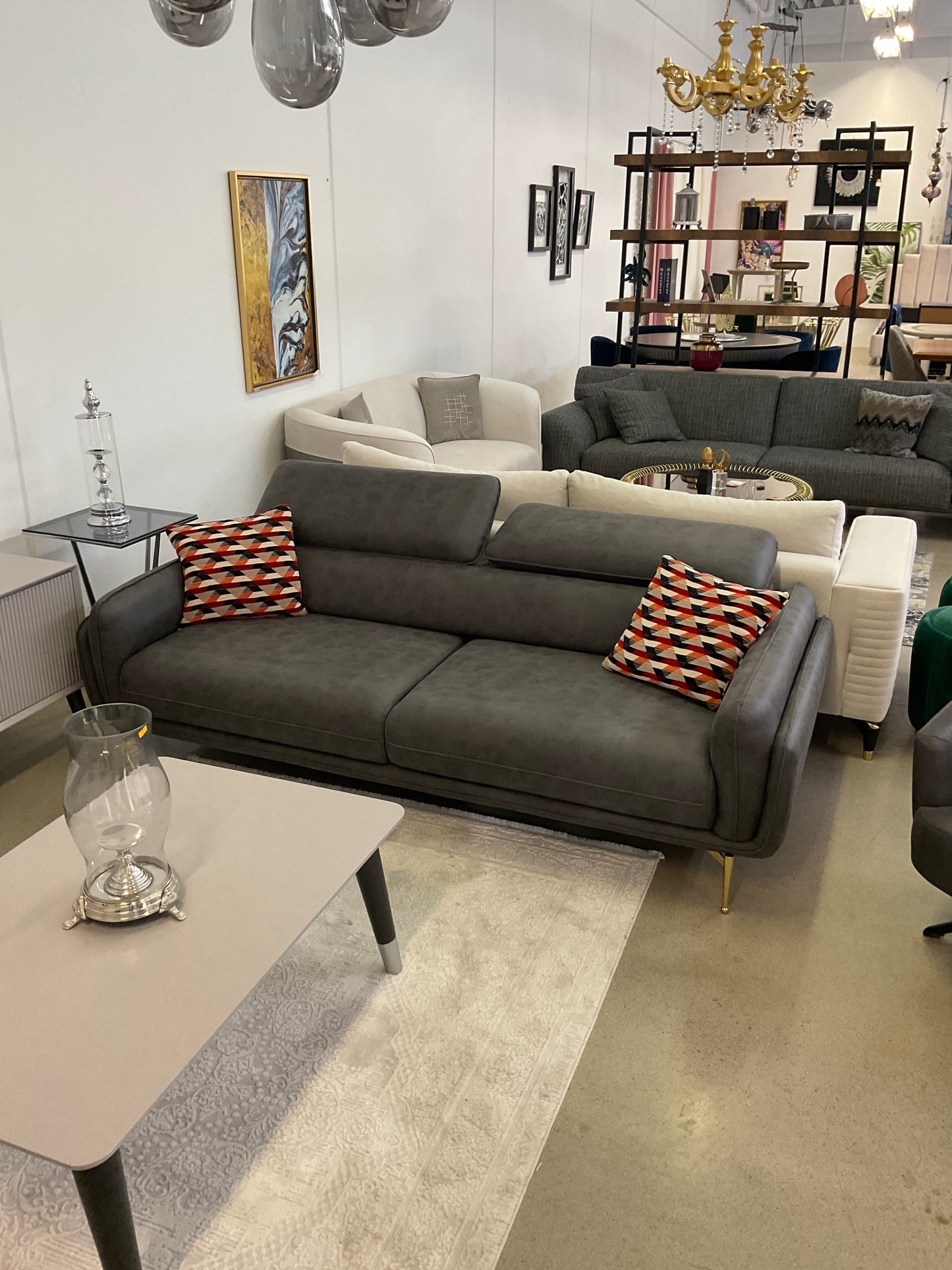 Nills Bolera 3 Sits Soffa - Mörkgrå Nubuckläder