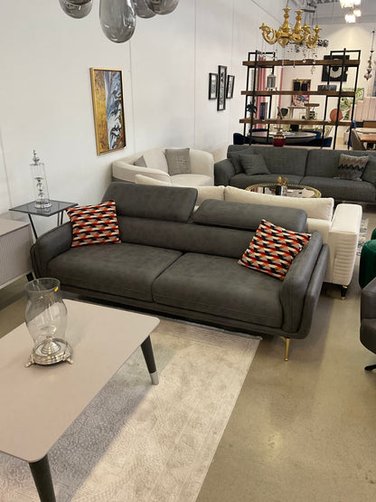 Nills Bolera 3 Sits Soffa - Mörkgrå Nubuckläder