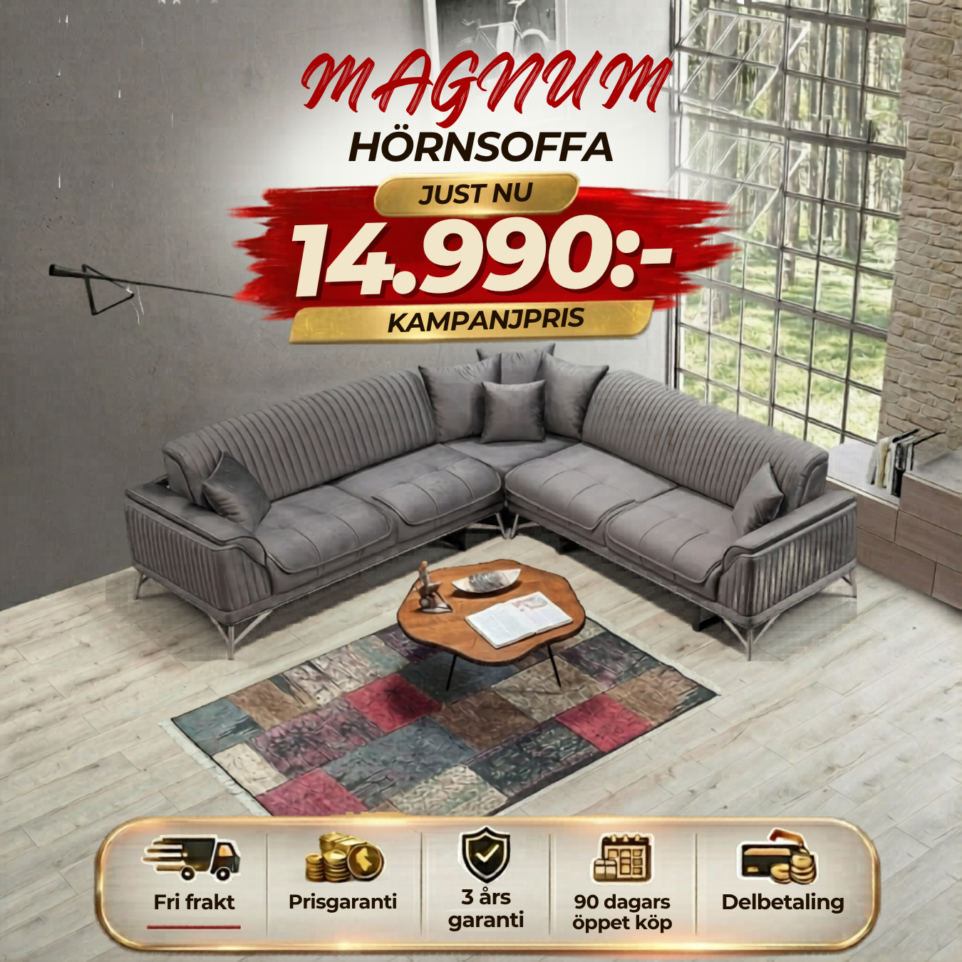 💥Magnum Corner Sofa ⏳ Bästsäljare | Endast 4 kvar-Hämta idag