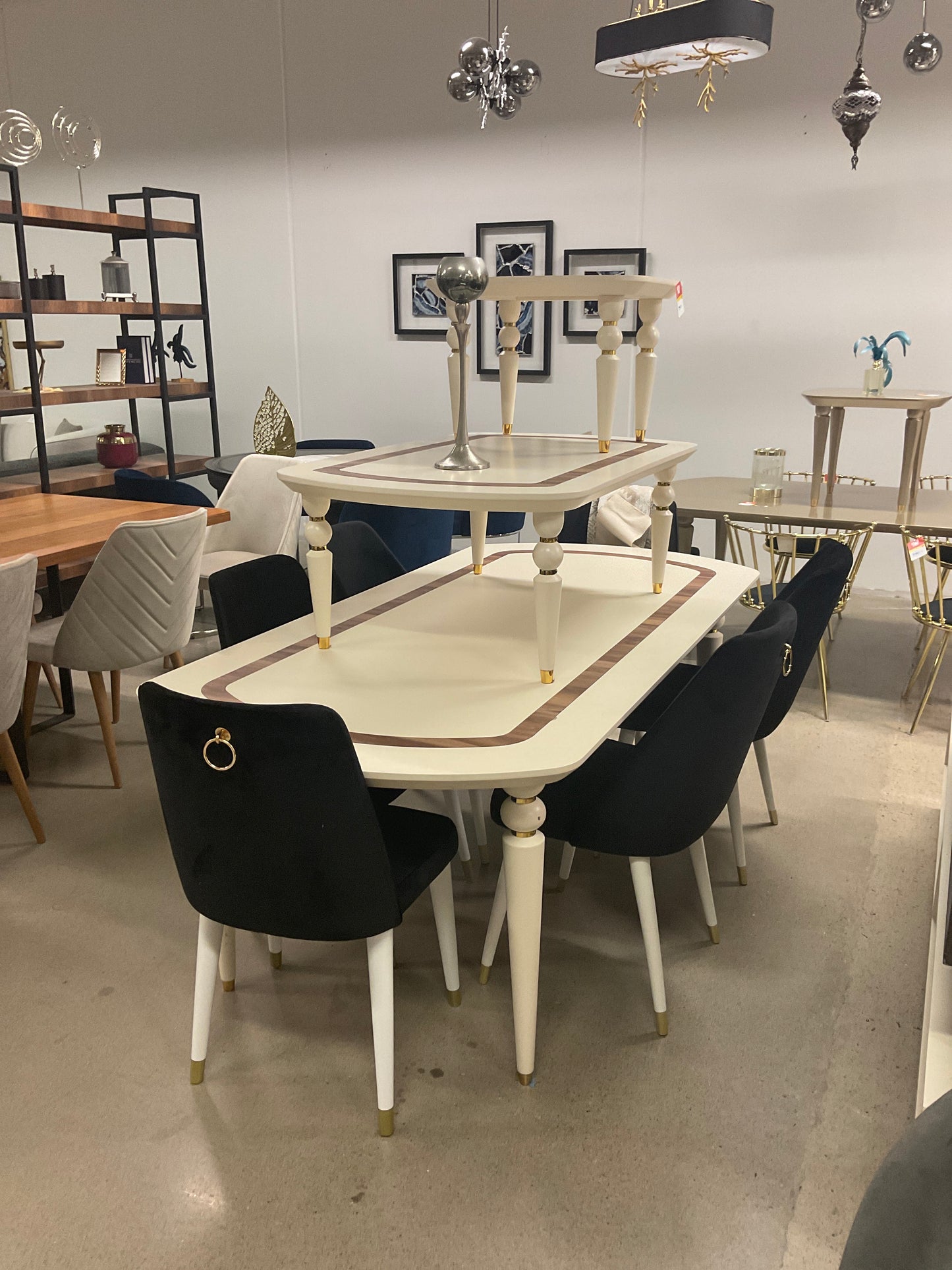 Inci Vardagsrumsset (Matbord+Soffbord+Sidobord) - Matbord med 6 St Kursan Stolar