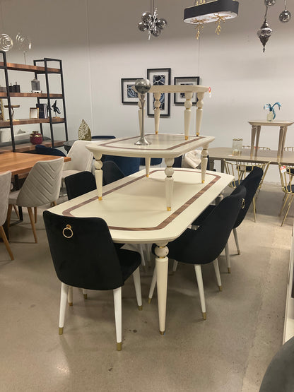 Inci Vardagsrumsset (Matbord+Soffbord+Sidobord) - Matbord med 6 St Kursan Stolar