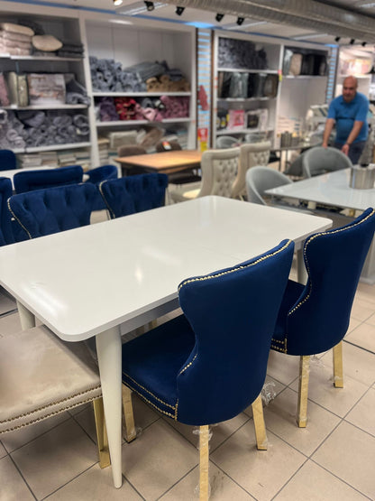 Gloria Matgrupp - Matbord med 4 St Blå Verona Stolar