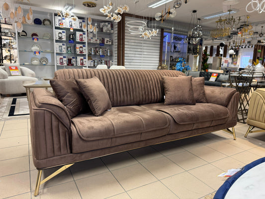 Albimo Magnum 3+3+1 Soffgrupp (3 +1 Brun Färg & 3 Sits Gul Färg)