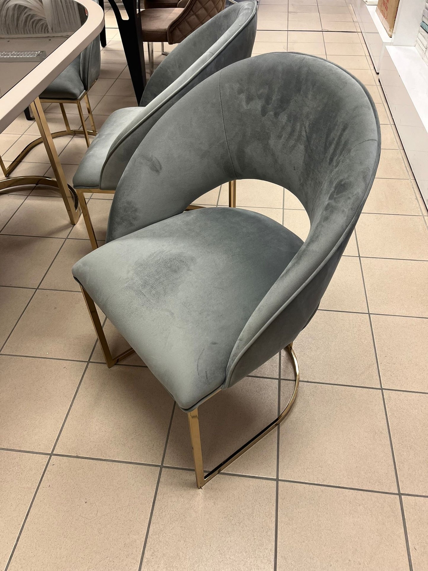 Gabba Lyon Stolar 8 St - Grå med Guld Ben