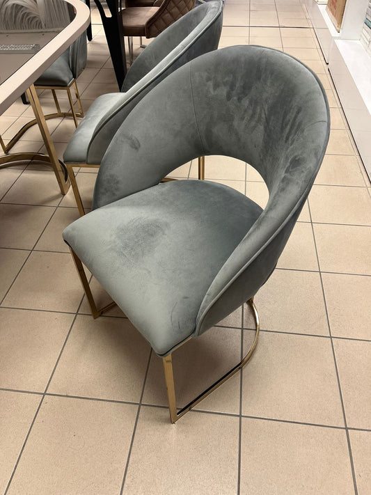 Gabba Lyon Stolar 8 St - Grå med Guld Ben