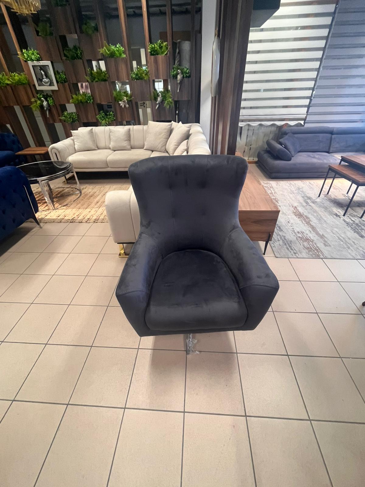 Tesla 3+1 Soffgrupp - Antracit Grå med Svart Ben