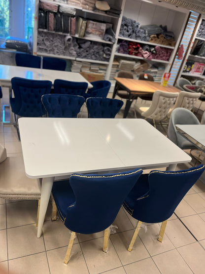 Gloria Matgrupp - Matbord med 4 St Blå Verona Stolar