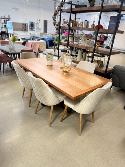 Ewos Napoli Matgrupp - Matbord med 6 St Beige Stolar