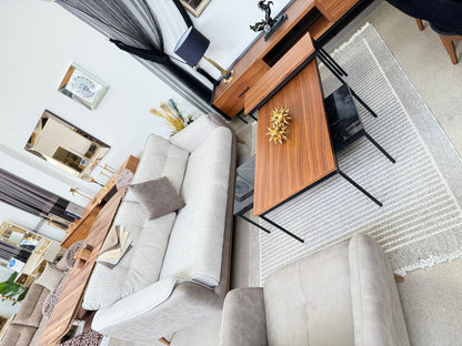 Rita Vardagsrumsset - Matbord med 4 st Stolar, Soffbord, Tv Bänk