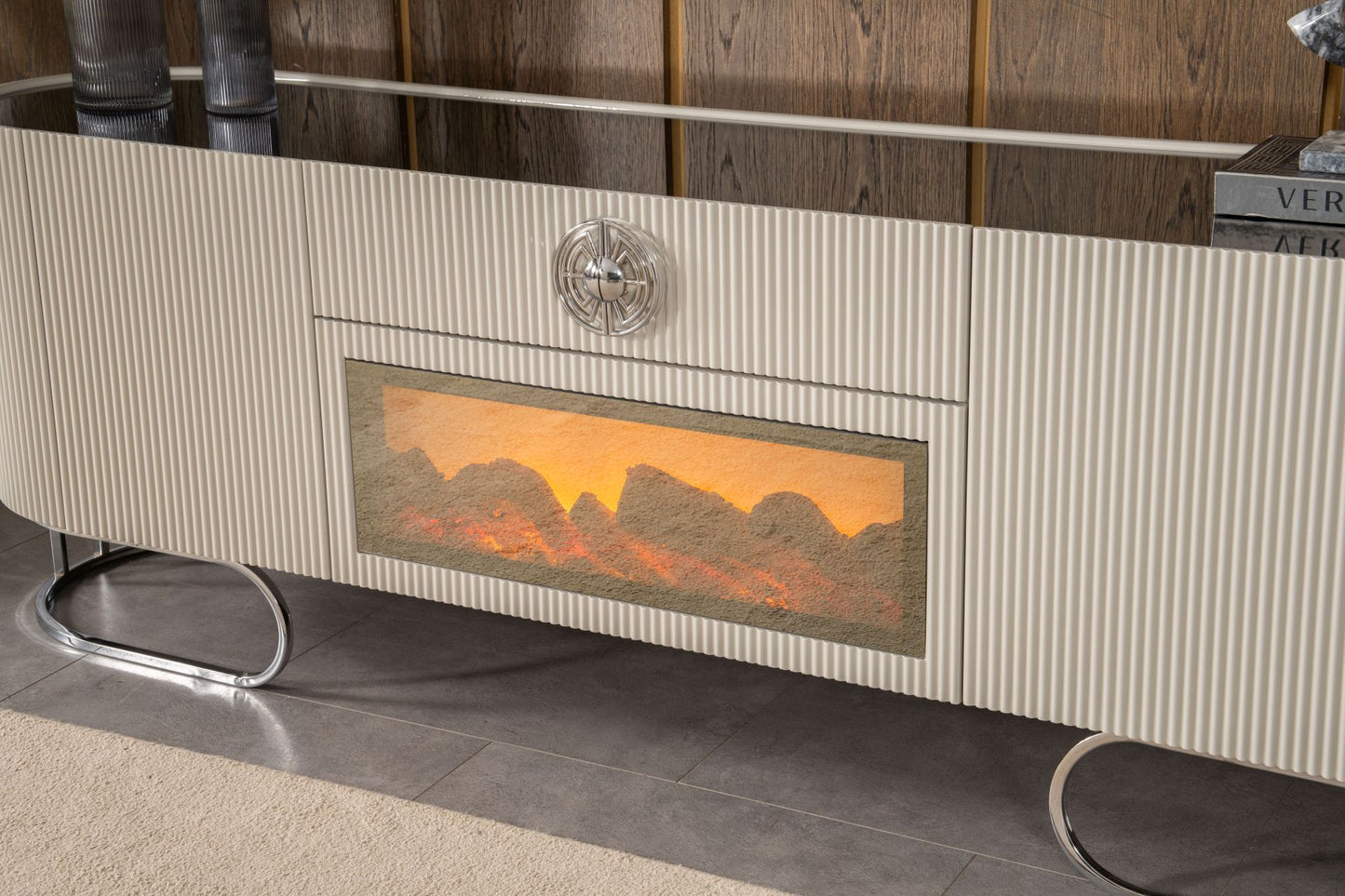 London TV Stand Elkamin + Coffee Table