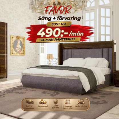 ⭐ FAVOR Säng med förvaring inkl. madrass ⏳ Begränsat antal | 3 kvar-160*200cm