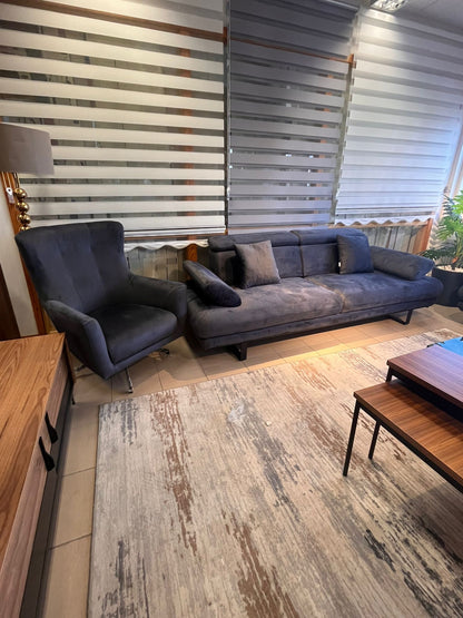 Tesla 3+3+1 Soffgrupp - 3 Sits Antracit Grå - 3+1 Grå Färg