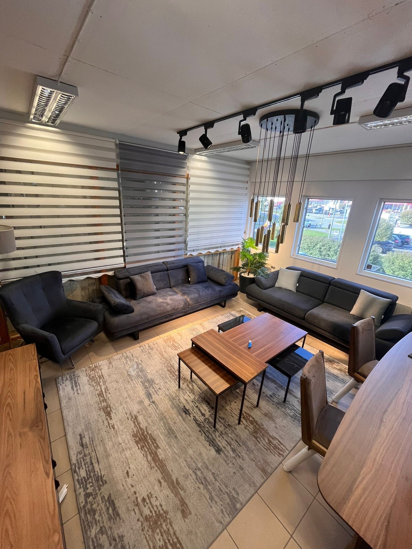 Tesla 3+3+1 Soffgrupp - 3 Sits Antracit Grå - 3+1 Grå Färg