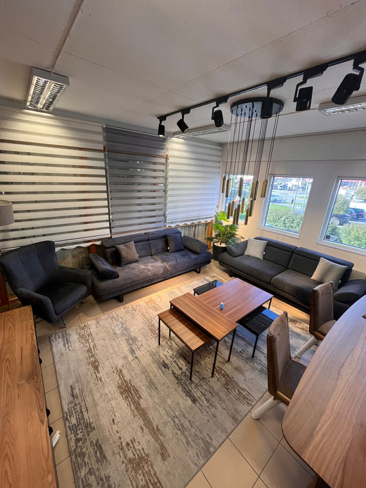 Tesla 3+3+1 Soffgrupp - 3 Sits Antracit Grå - 3+1 Grå Färg