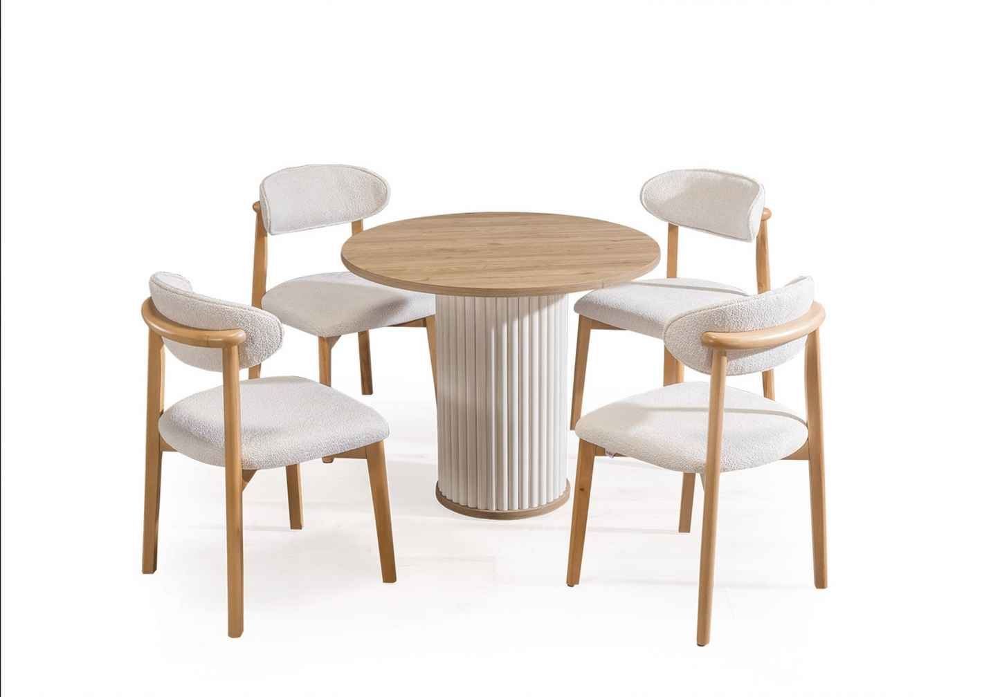 Baha Matbord (rund) med 6 Stolar