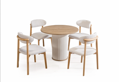 Baha Matbord (rund) med 6 Stolar