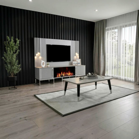 Pirlanta Vardagsrumsset - (Matbord med 6st Stolar-Soffbord-Tv Bänk med Överdelen) – bild 8