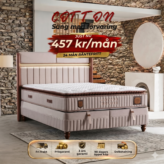 Cotton Deluxe Bed-Headboard-Storage