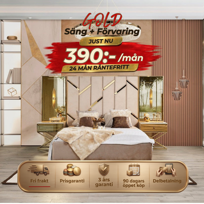 Gold Säng med Förvaring