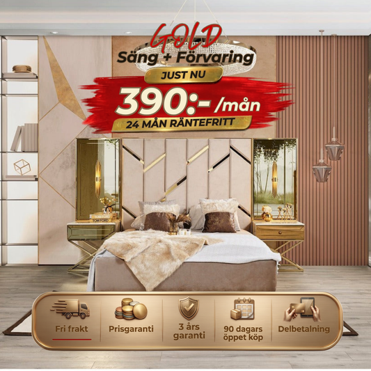 Gold Bed with Storage