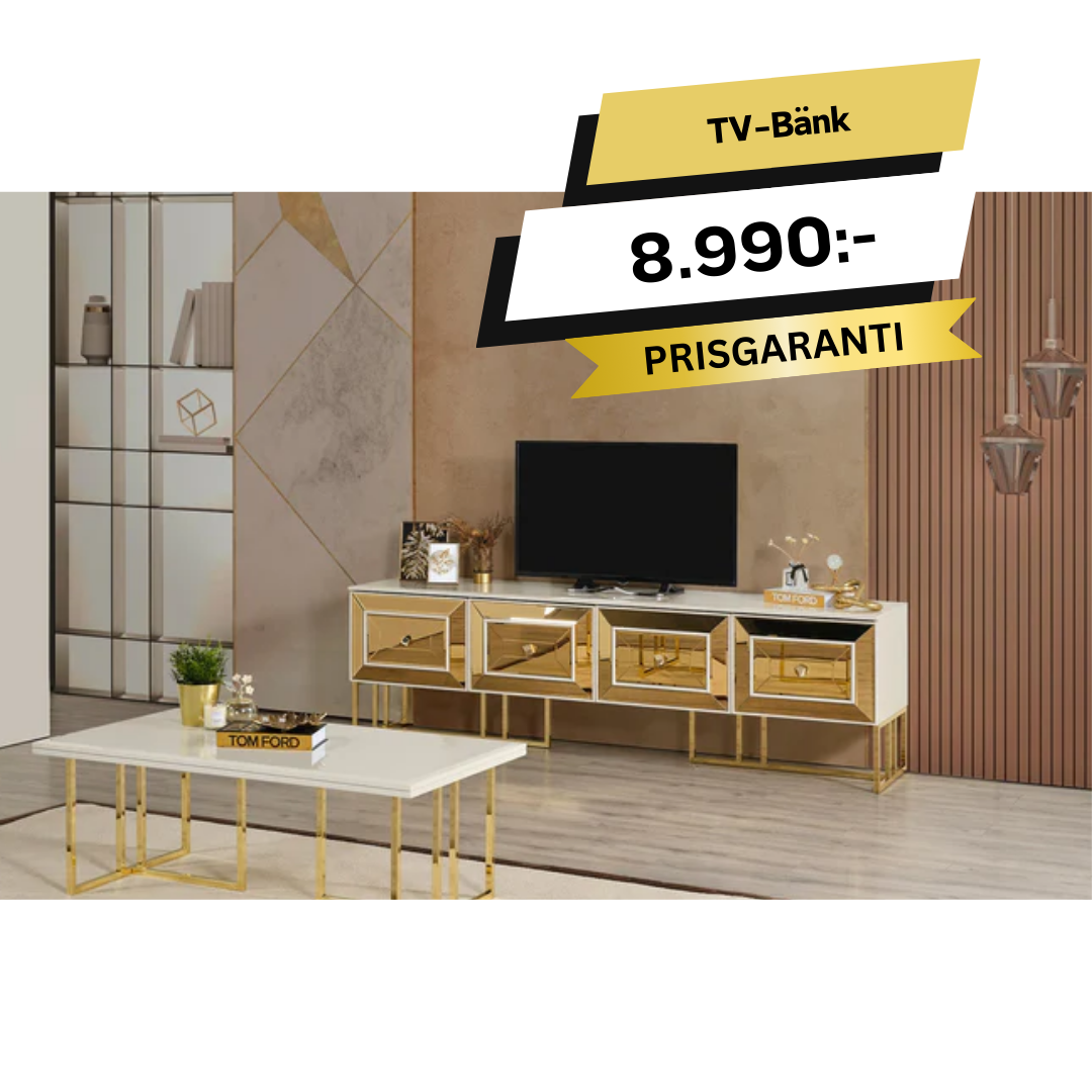 Gold TV-Bänk