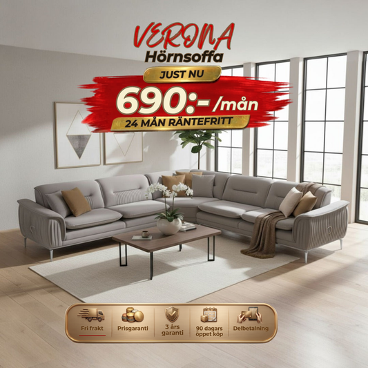 💥Verona Hörnsoffa⏳Komfort i toppklass | Endast 6 kvar