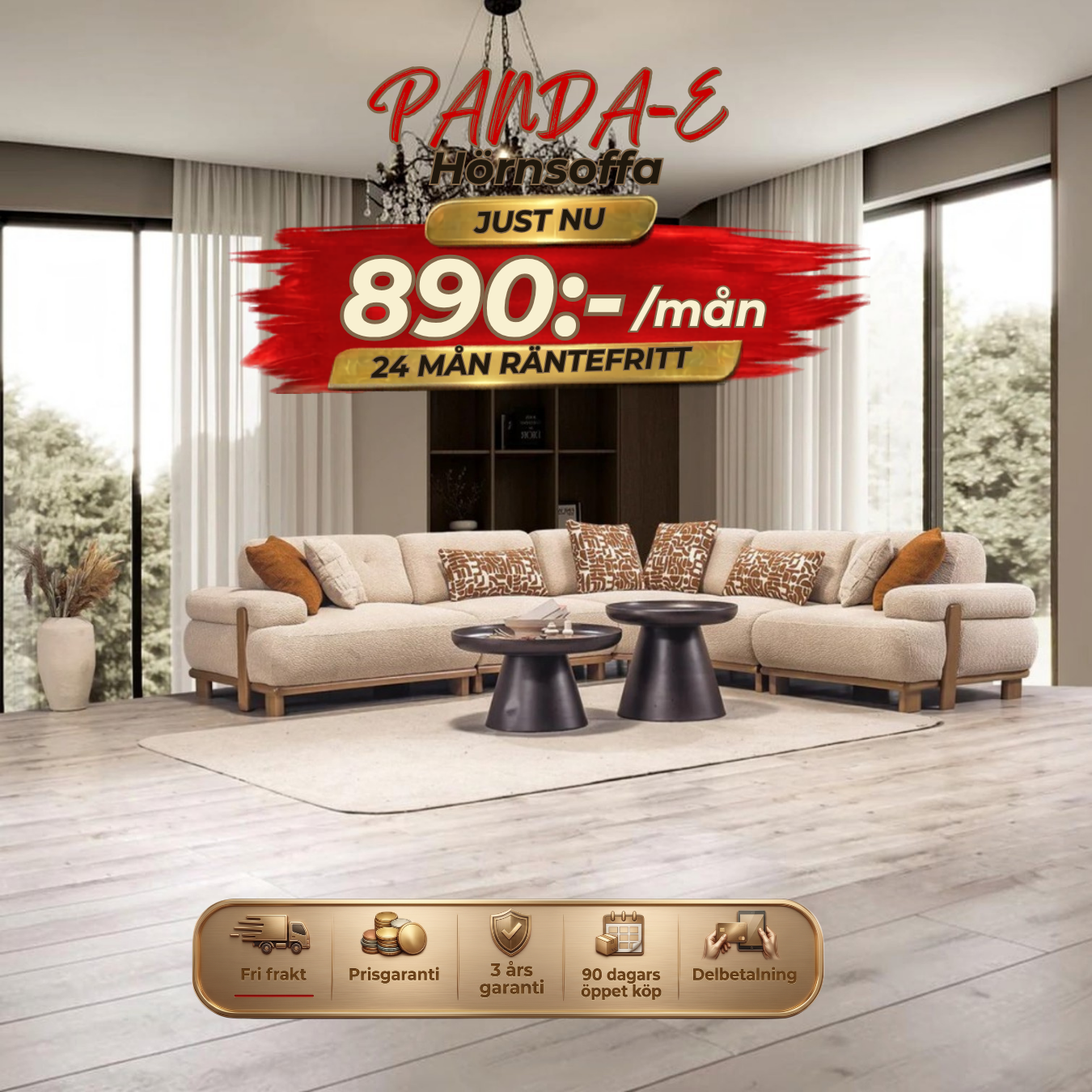 💥Panda Corner Sofa ⏳Bohem bästsäljare | Endast 4 kvar-Hämta idag