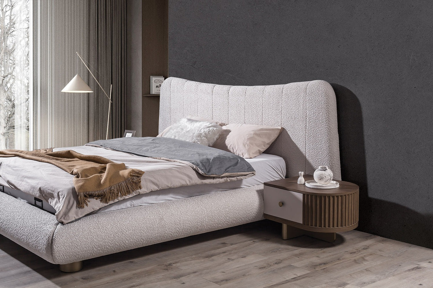 MONACO HemPaket (Panda-B 3-Sits Soffa – Rubato TV-Bänk – Rubato Soffbord – Rubato Säng med förvaring)