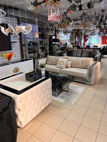 Gabba 3+1 Soffgrupp - Beige med Silver Ben