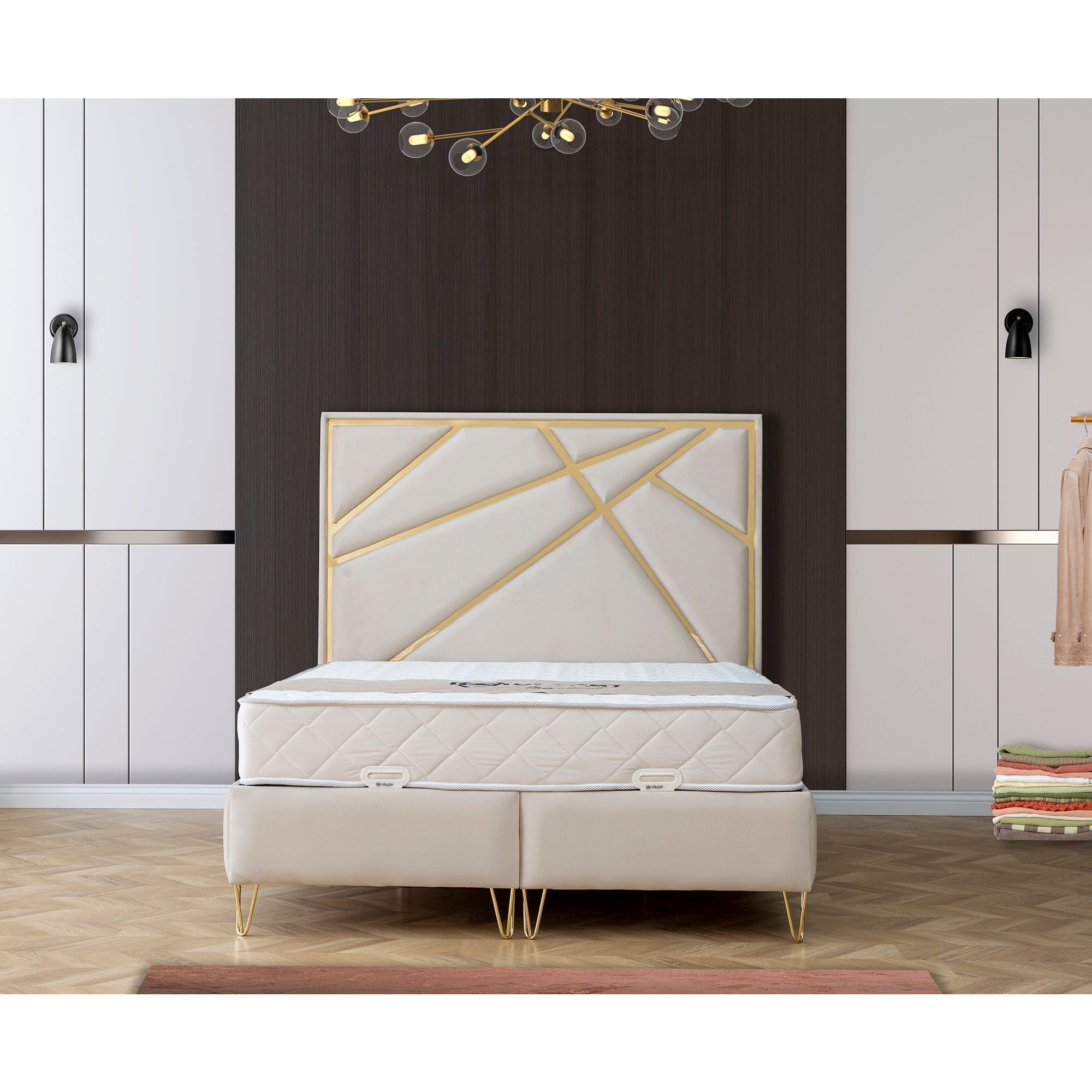 Capella Säng-Huvudgavel-Madrass-Förvaring - LINE Furniture Group