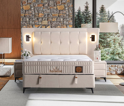 Aurarest  Säng-Huvudgavel-Madrass-Förvaring