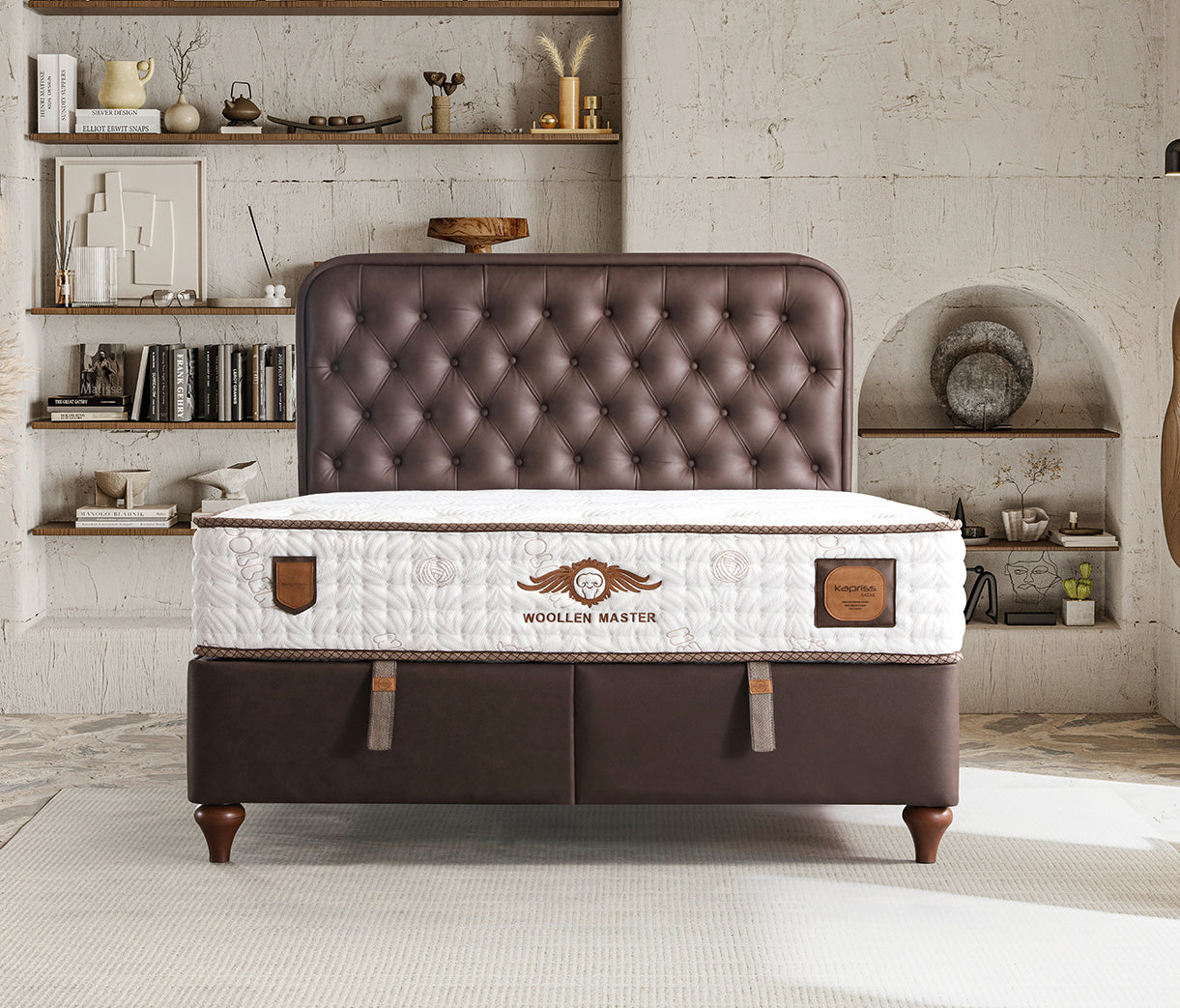 Woolen Master Säng-Huvudgavel-Madrass-Förvaring