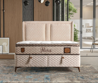 Flora Säng-Huvudgavel-Madrass-Förvaring