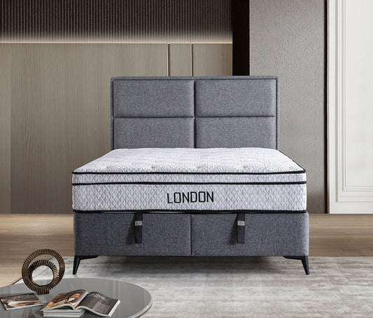 ⭐ LONDON Säng med förvaring inkl. madrass ⏳ Begränsat antal | 6 kvar-160*200cm