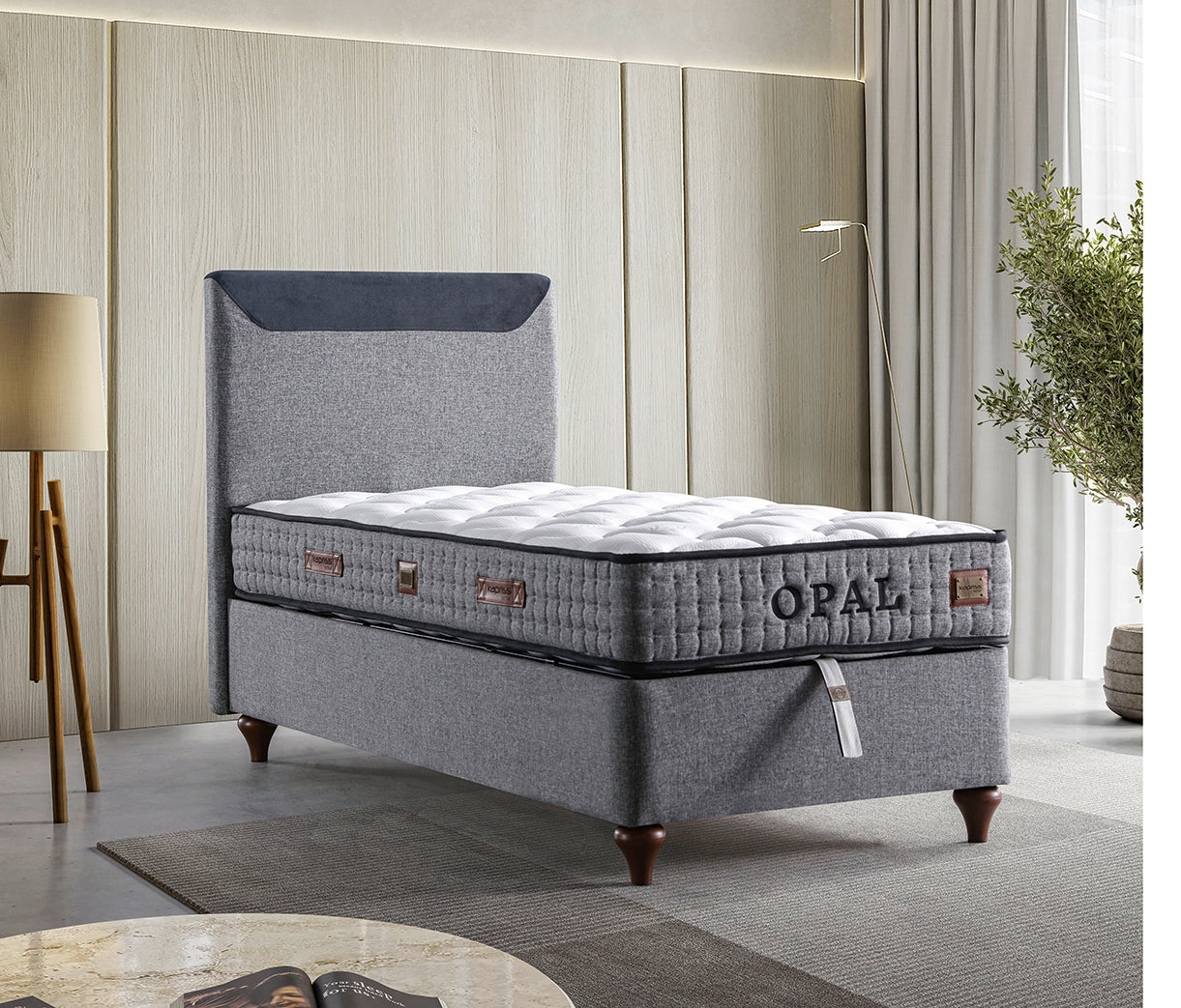 Opal Säng-Huvudgavel-Madrass-Förvaring